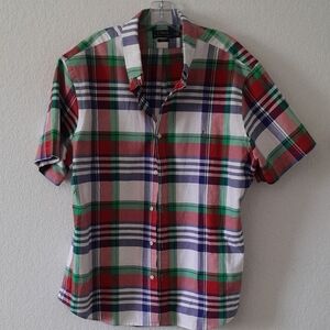 Polo by Ralph Lauren Men's Red, Green, and Blue Plaid Shirt